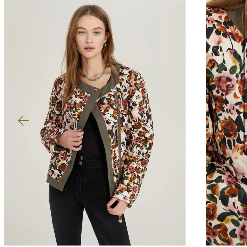 NWT Something Navy Floral Asymmetrical Jacket